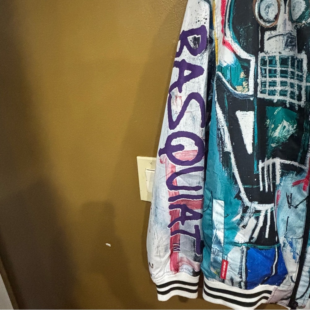 Jean-Michael Basquiat + Members Only graphic lightweight bomber jacket, size M - Picture 6 of 10